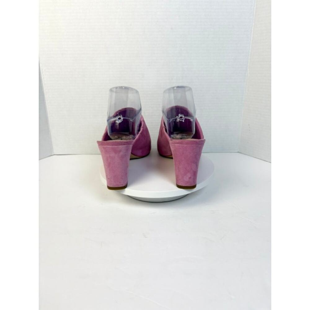 Sam Edelman Pink Suede Rheta Mules Peep Toe Block Heel Barbiecore Sandals 8.5 - Picture 7 of 10